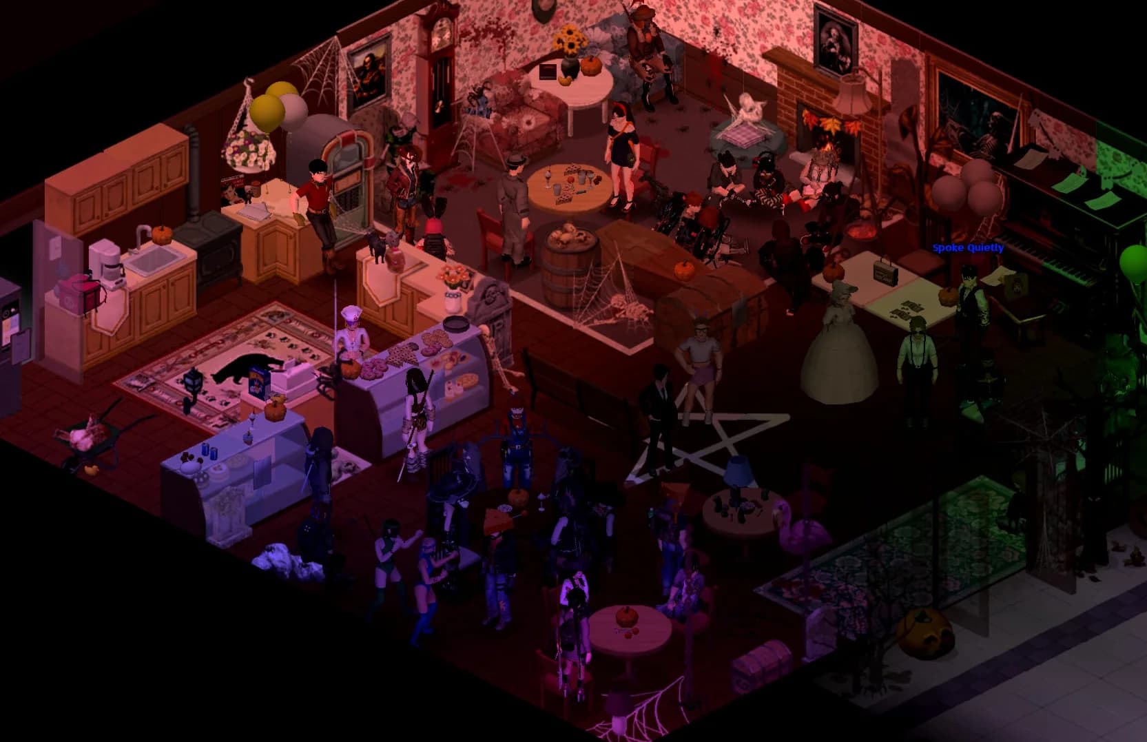Players gathered around tables in a warmly lit Wasteland tavern