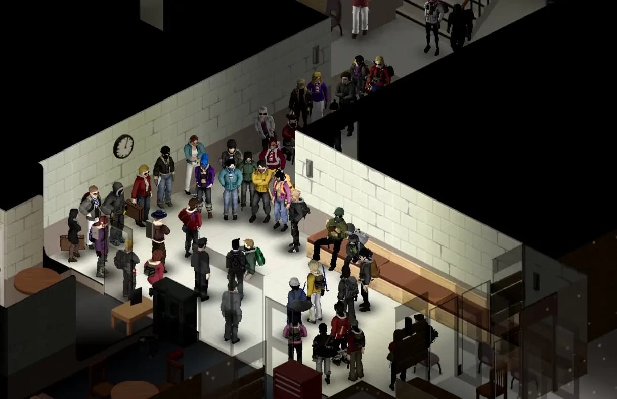 A gathering of Wasteland survivors in Project Zomboid